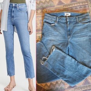 PAIGE Cindy Crop High Rise Raw Hem Size 31